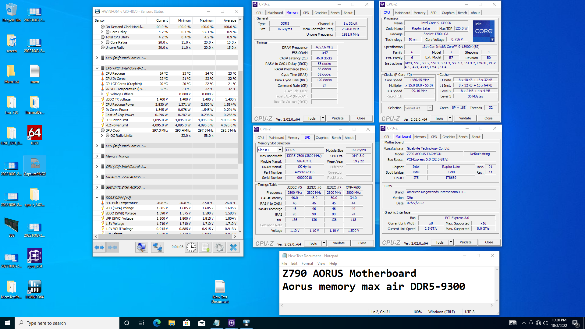 DDR5 9300 O.C. by Z790 AORUS TACHYON 58dfb
